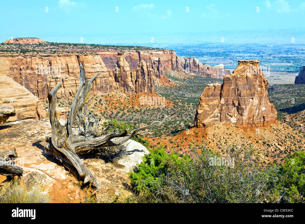 One of many spectacular views in the Colorado National Monument near Fruita, Colorado. Stock Photo