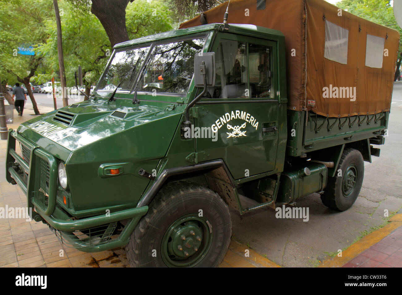 Mendoza Argentina,Avenida San Martin,Gendarmería Nacional Argentina,border patrol,government agency,military,public security,law enforcement,logo,truc Stock Photo