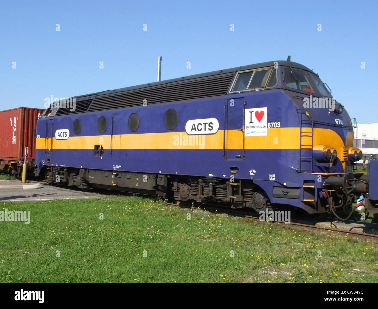 ACTS 6703 (Afzet Container Transport Systeem) at Amsterdam. Stock Photo