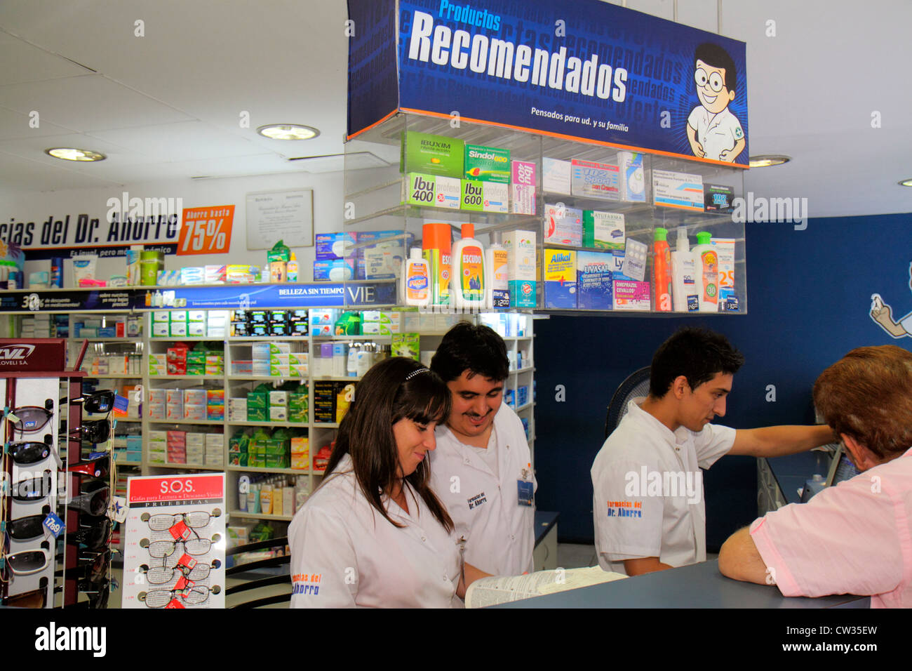 Buenos Aires Argentina,Avenida de Mayo,Farmacia del Dr. Ahorro,discount pharmacy,drug store,medication,medicine,shopping shopper shoppers shop shops m Stock Photo