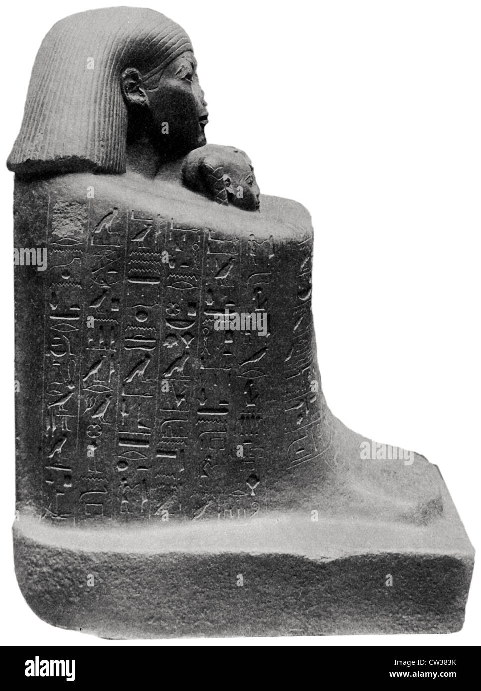 Granite statue of Senmut Stock Photo