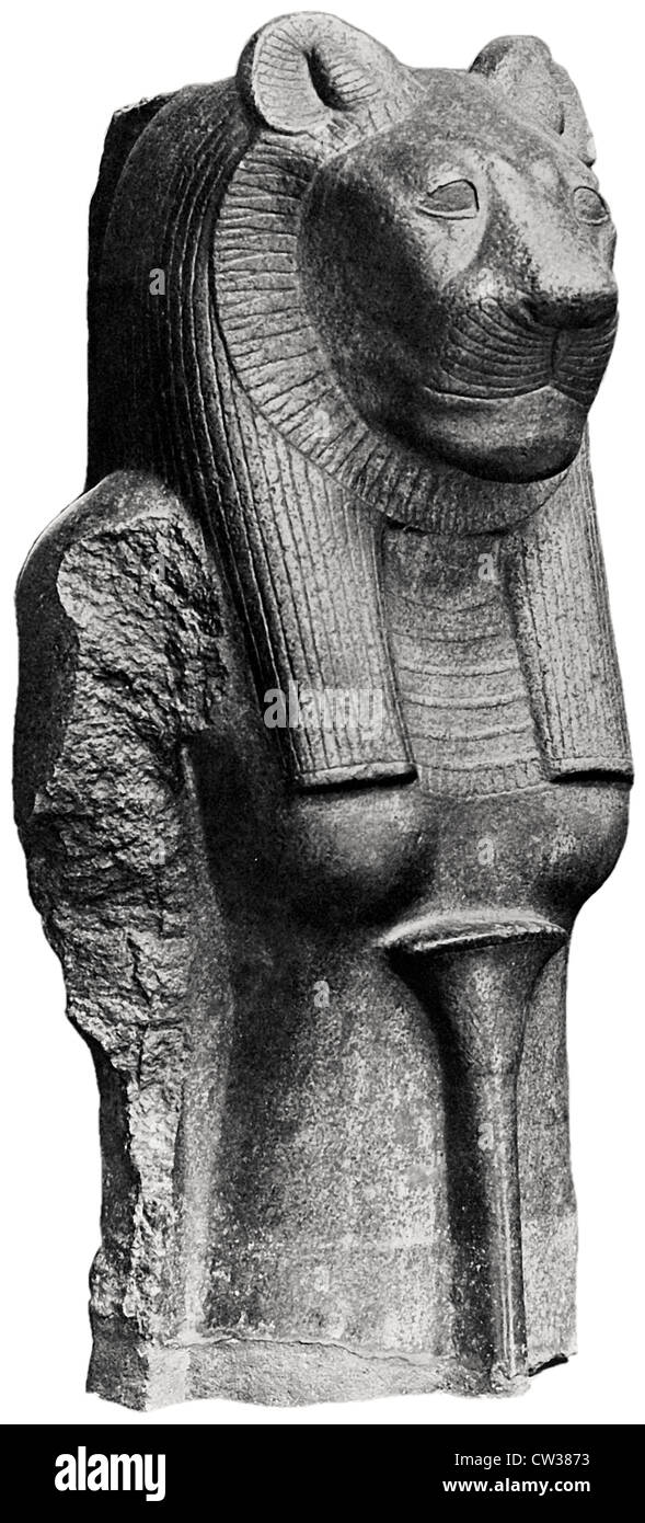 Granite statue of the goddess of war Sekhmet Stock Photo