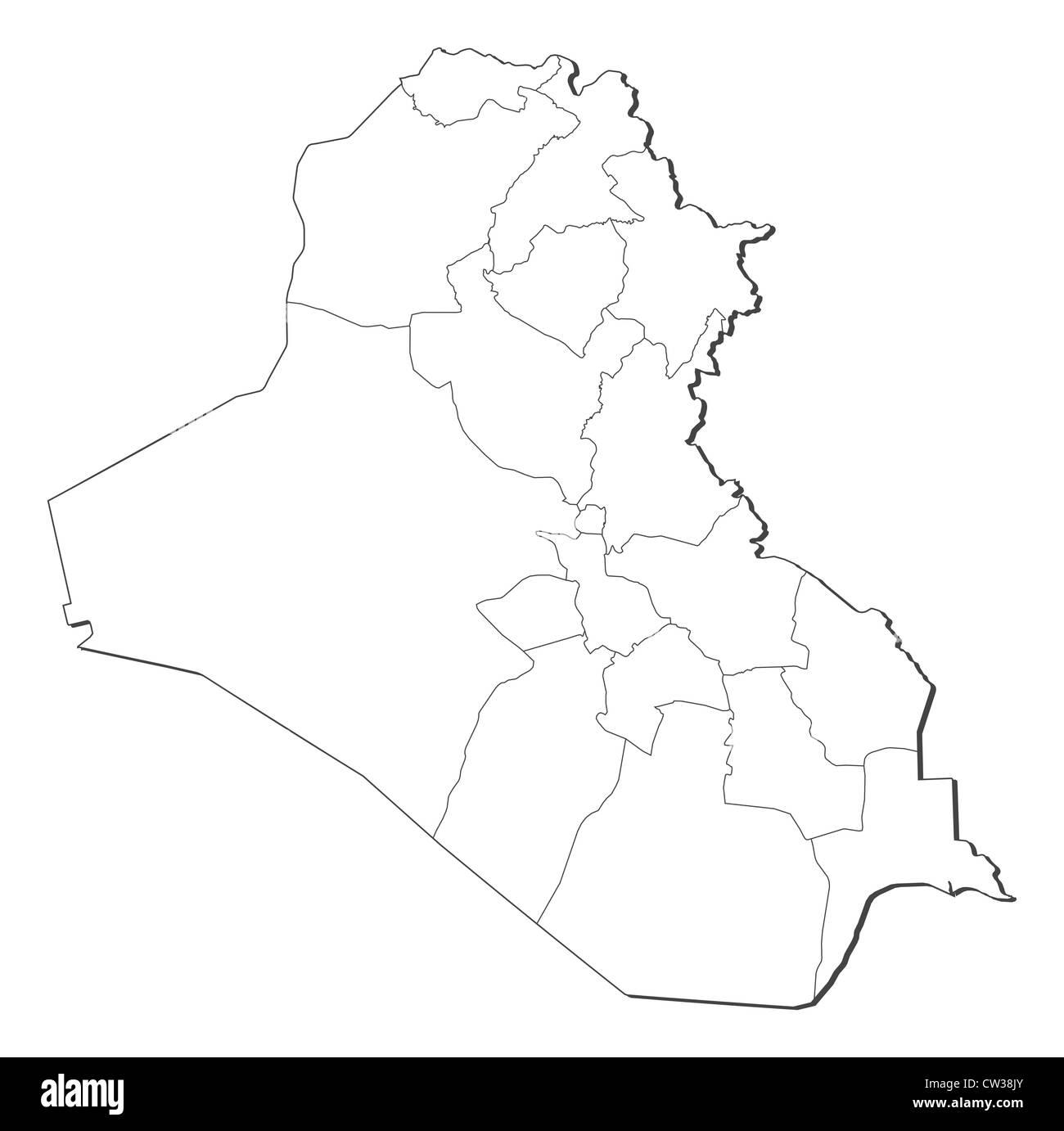 Political map of Iraq with the several governorates Stock Photo Alamy