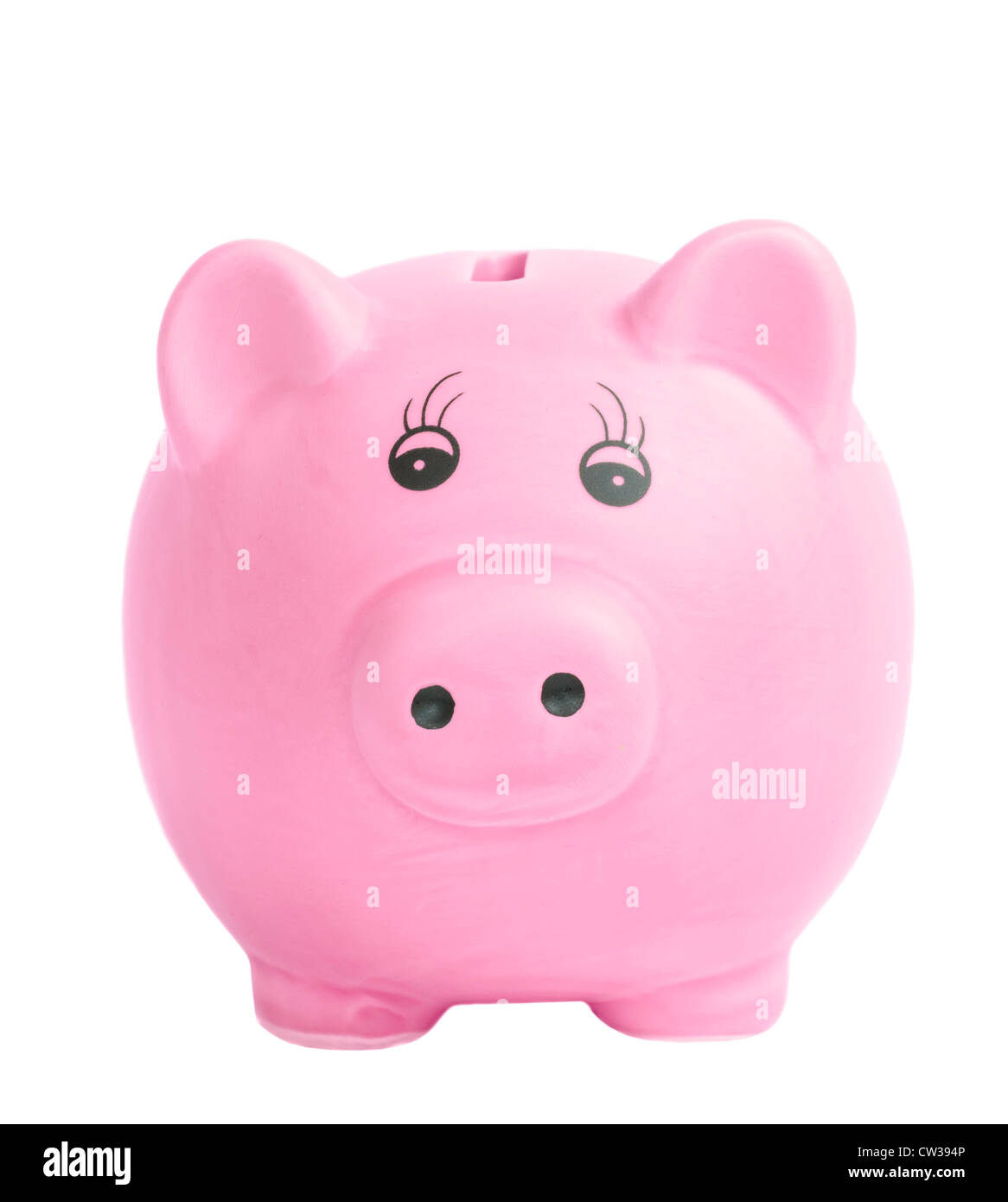 Pink piggy bank isolated on a white background Stock Photo - Alamy