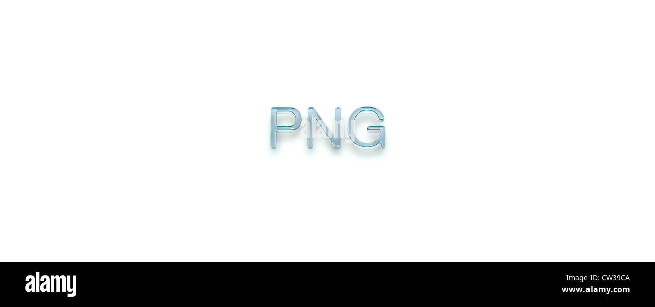 3D Key Word "PNG" Glass Style Stock Photo