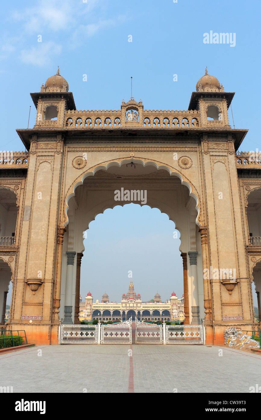 Mysore Palace, gate, Historic, Heritage, Mysore, Karnataka state in South West India, India