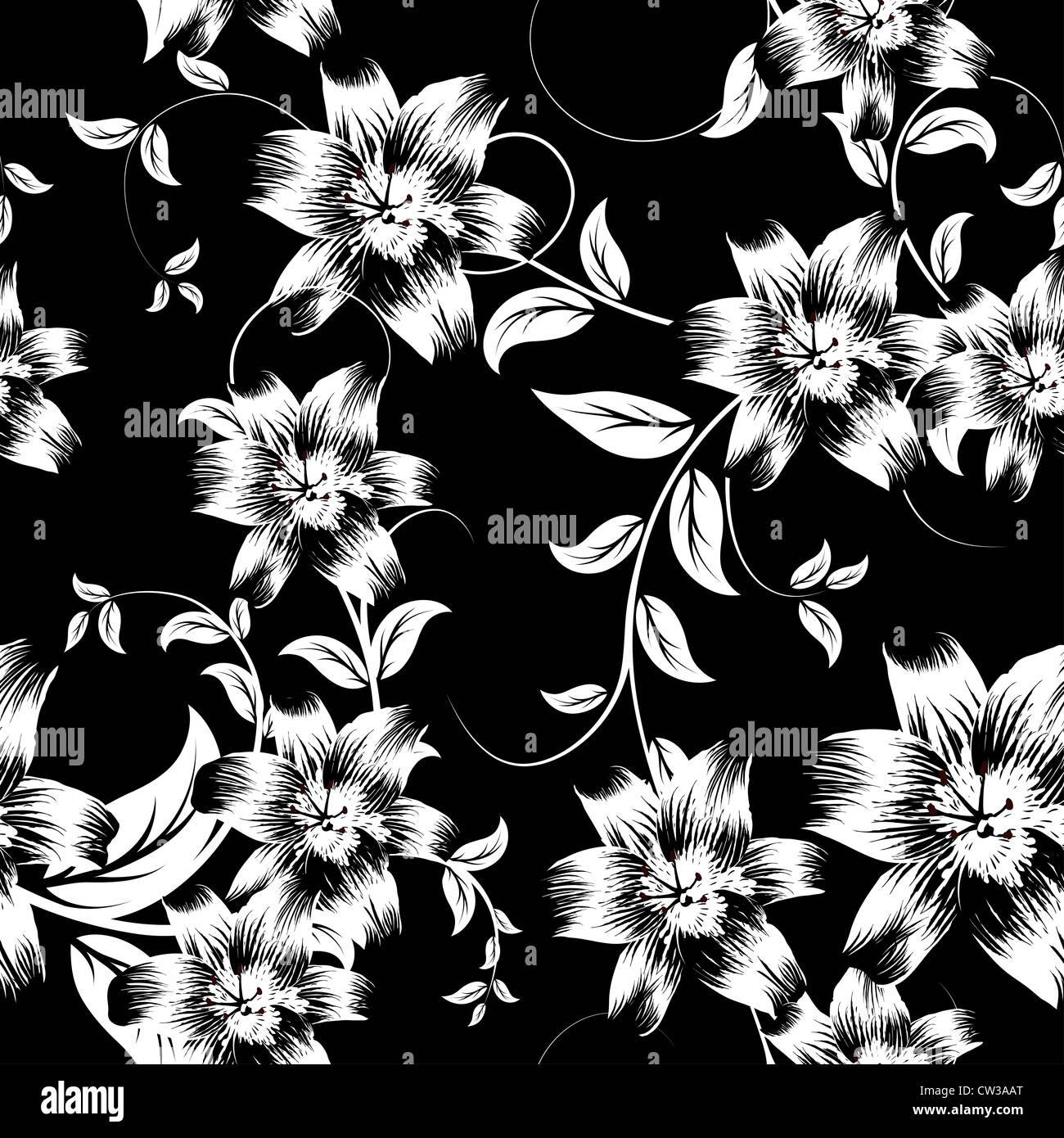 Seamless vector floral pattern Stock Photo - Alamy
