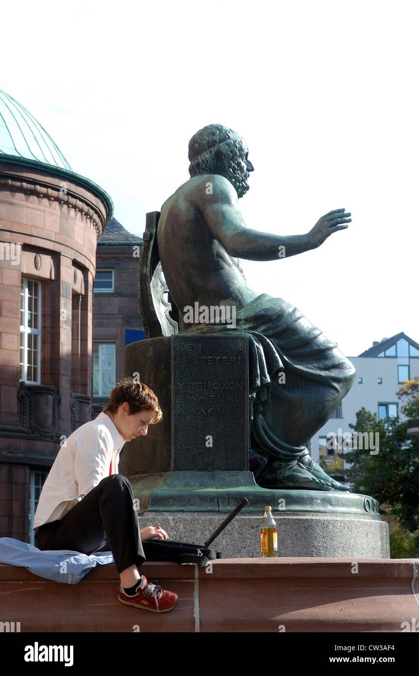 Main entrance to the Albert-Ludwigs-University in Freiburg Stock Photo