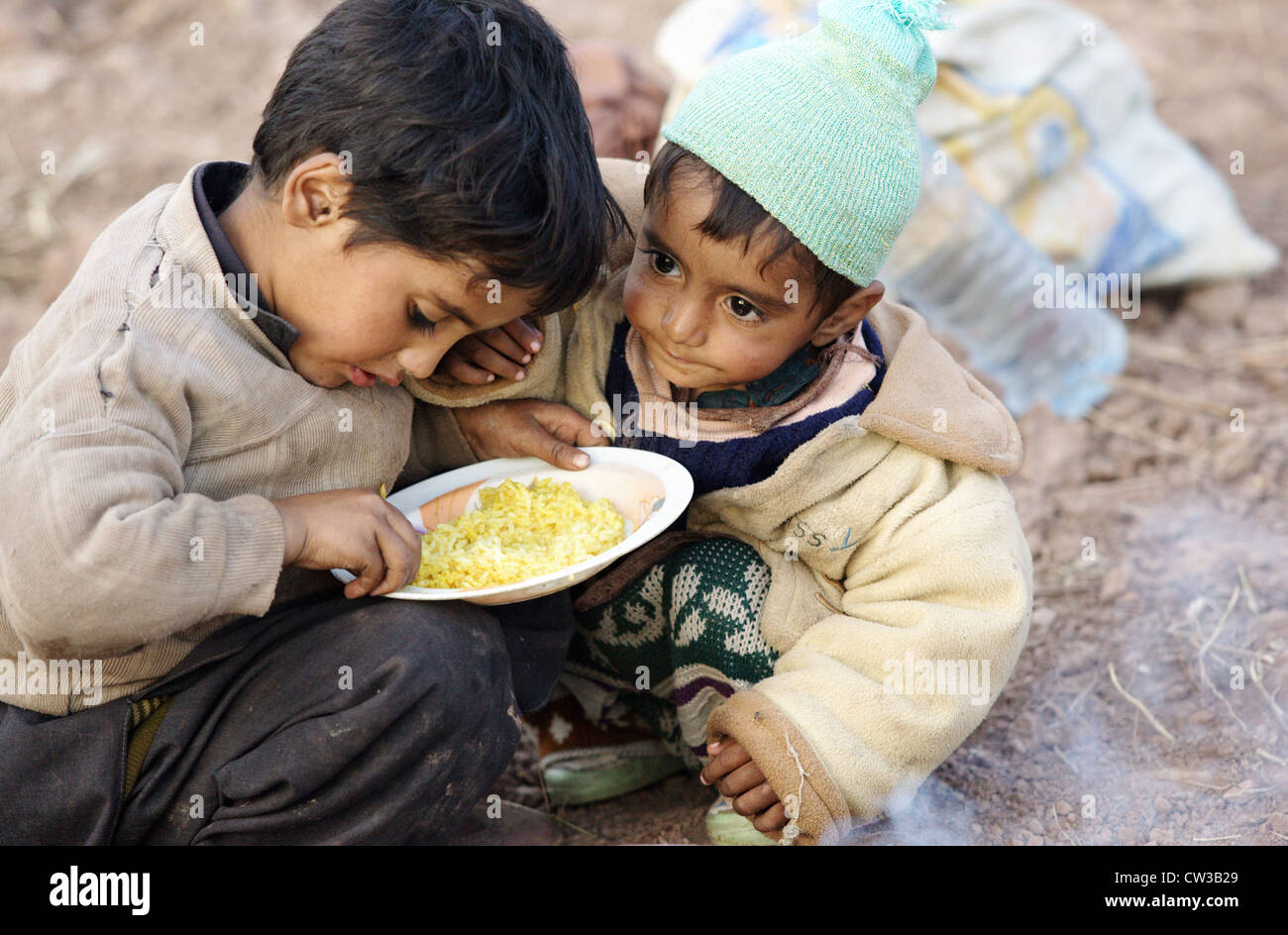 Children in the earthquake zone Muzaffarabad Stock Photo