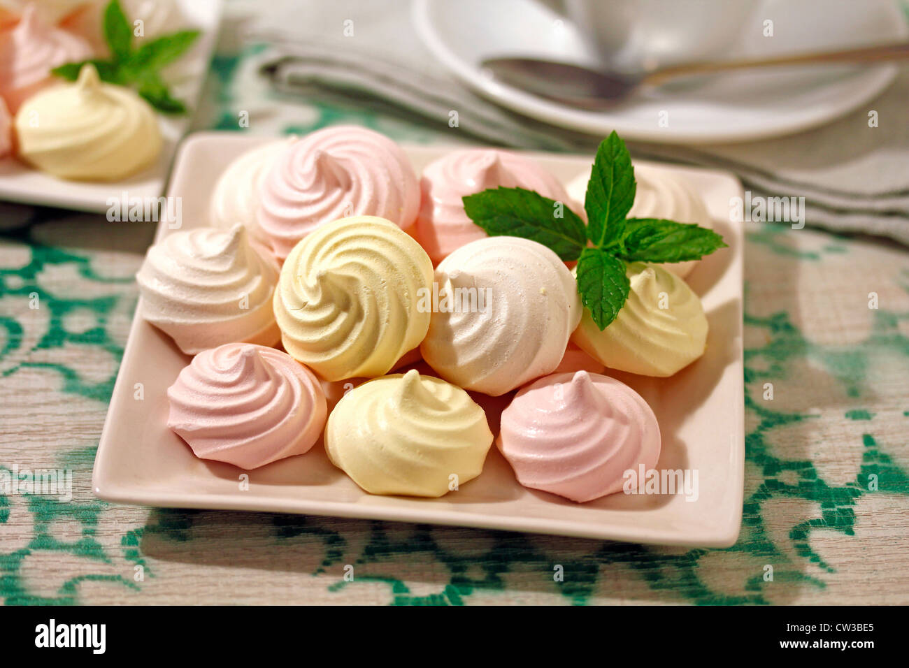 Meringues three flavours. Recipe available Stock Photo Alamy
