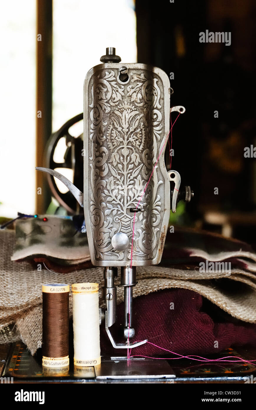 Vintage Singer sewing machine, Wales. Stock Photo