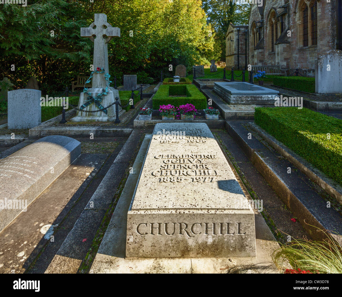 Churchill's Grave, Bladon Stock Photo