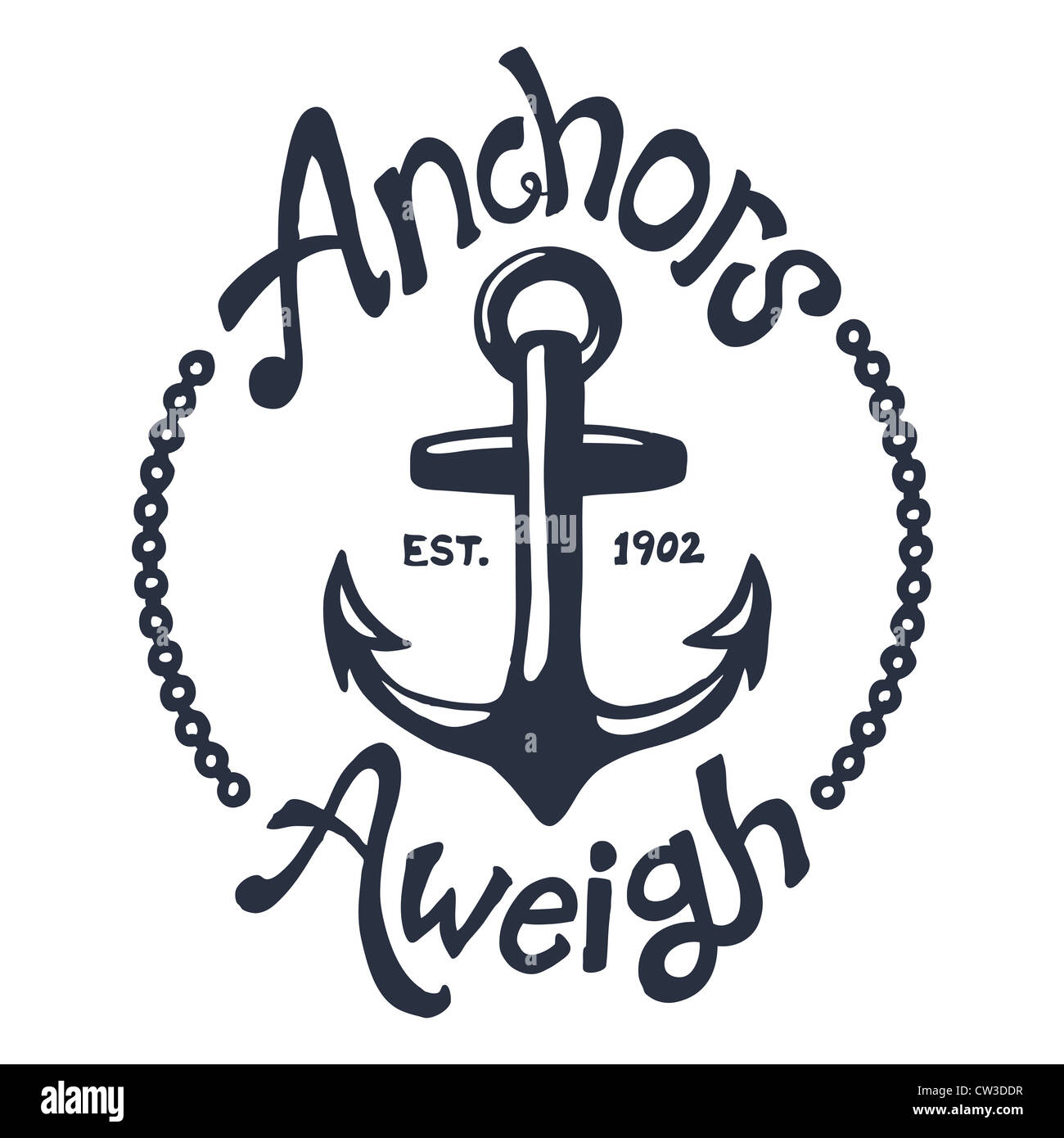 Vintage style nautical anchor and text design Stock Photo