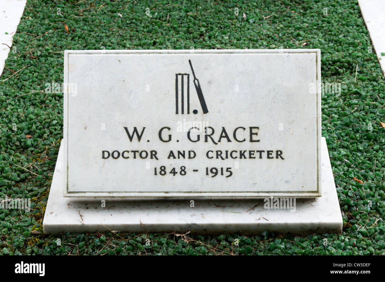 The grave of W G Grace, Doctor and Cricketer in Beckenham Cemetery