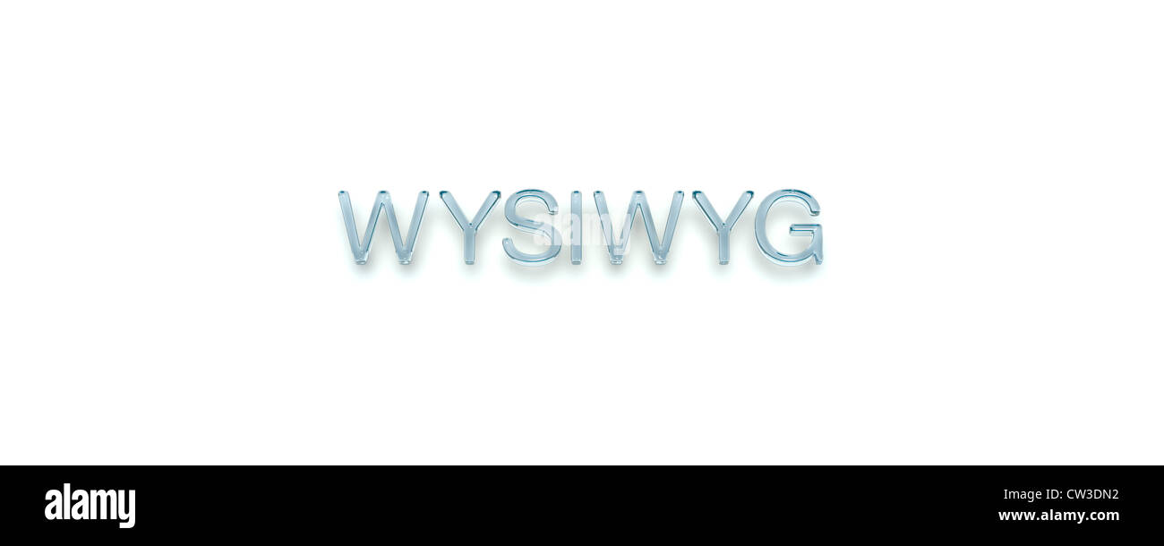 3D Key Word "WYSIWYG" Glass Style Stock Photo - Alamy