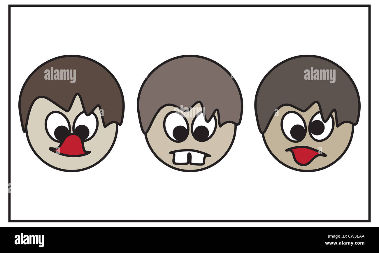 set of isolated cartoon style funny characters Stock Photo - Alamy