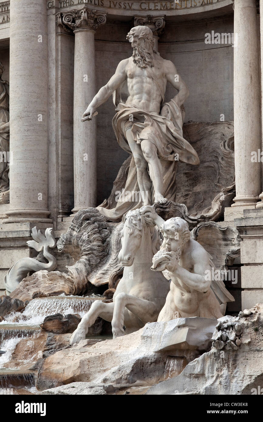 roma,lazio,italy.fontana di trevi,detail. Stock Photo