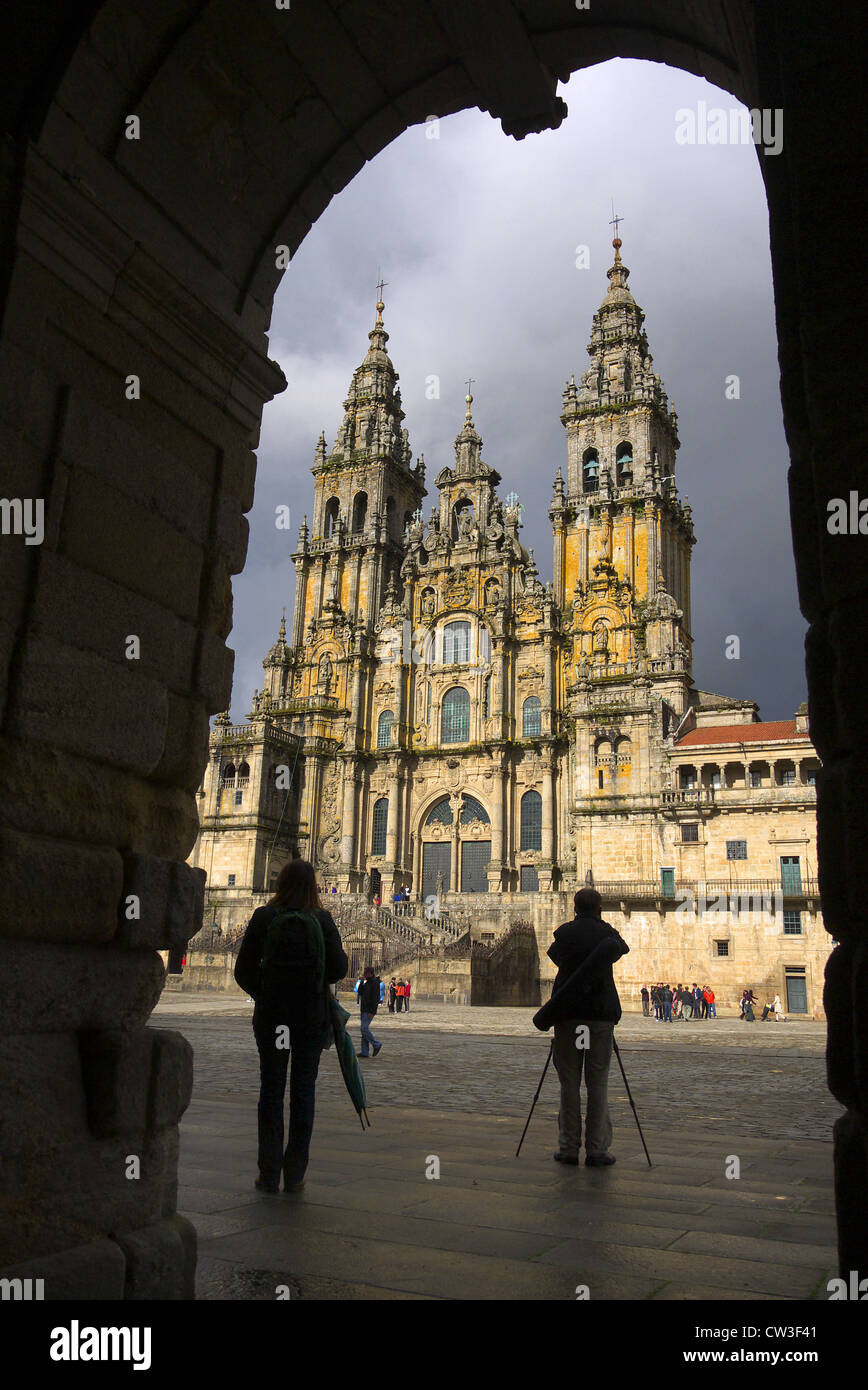The Cathedral of St. James in Santiago de Compostela, Spain. Stock Photo