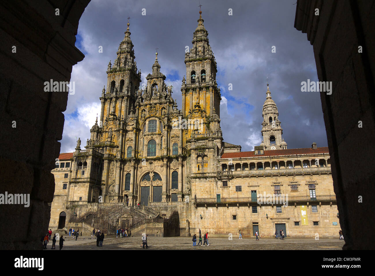 The Cathedral of St. James in Santiago de Compostela, Spain. Stock Photo