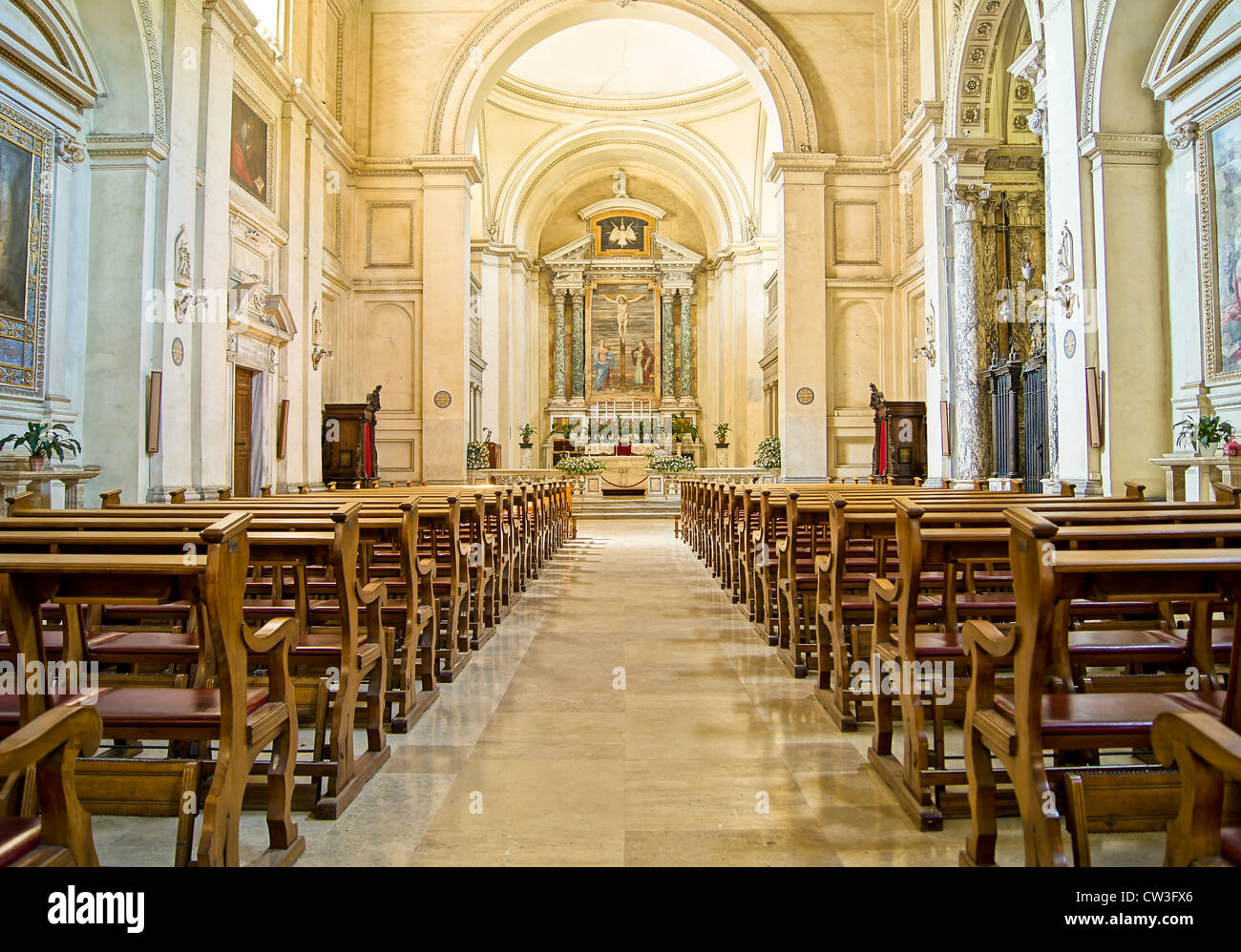 Inside The San Sebastiano Church Above The Catacombs Of The Same Name Via Appia Ardeatino In Rome Hdr Picture Stock Photo Alamy