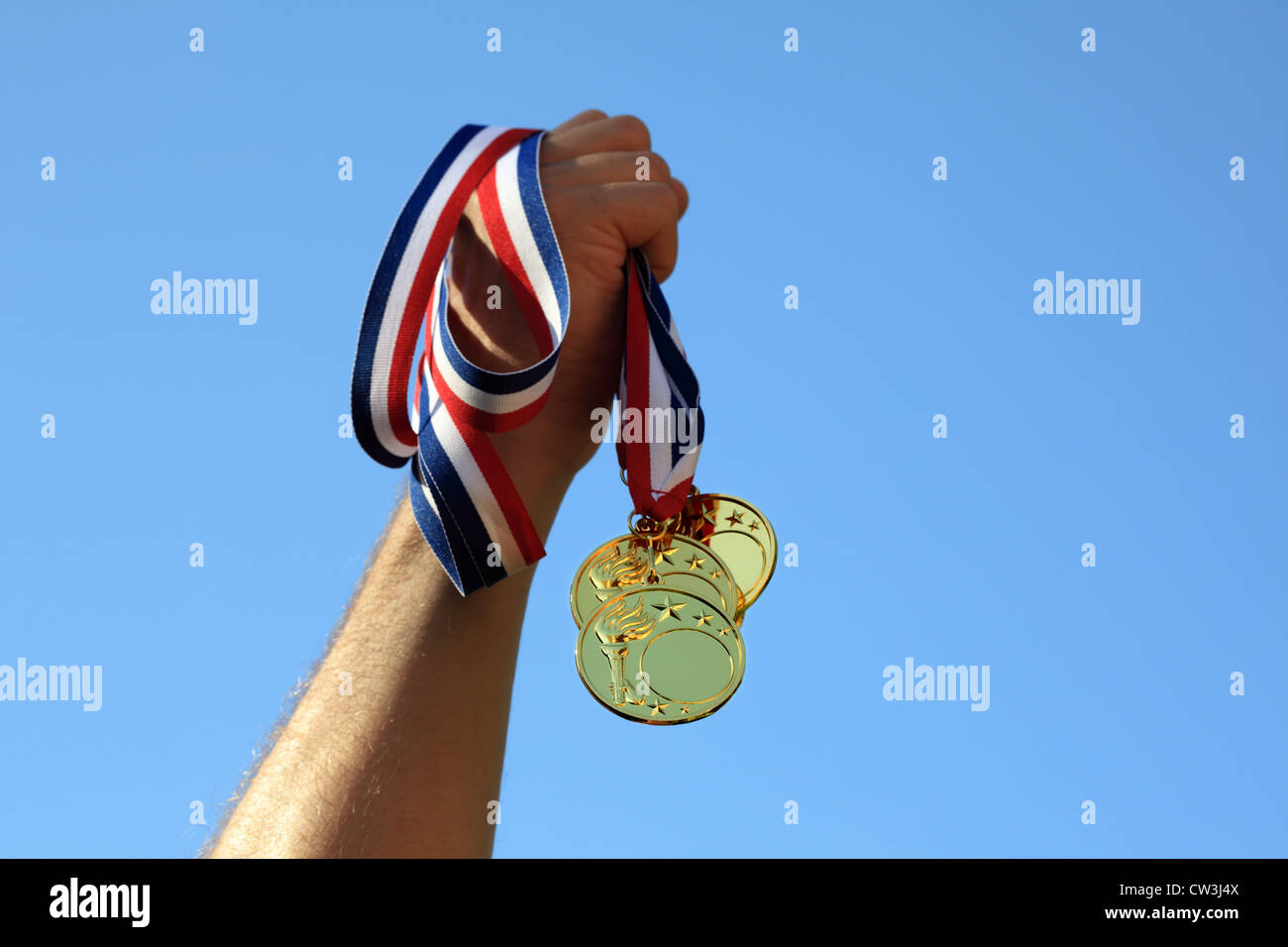 Gold medal winner Stock Photo