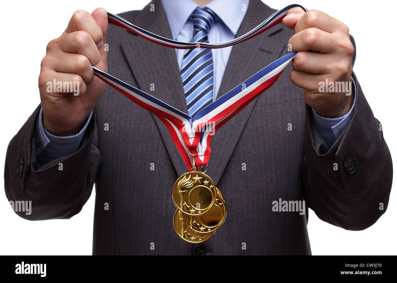 Awarding gold medal Stock Photo