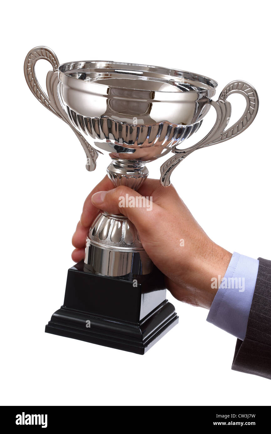 Winning business trophy Stock Photo