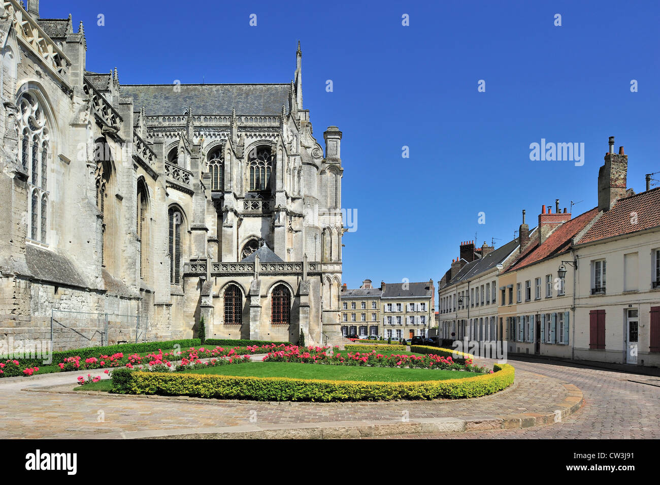 The Saint-Omer Cathedral / Cathédrale Notre-Dame de Saint-Omer at Sint-Omaars, Nord-Pas-de-Calais, France Stock Photo