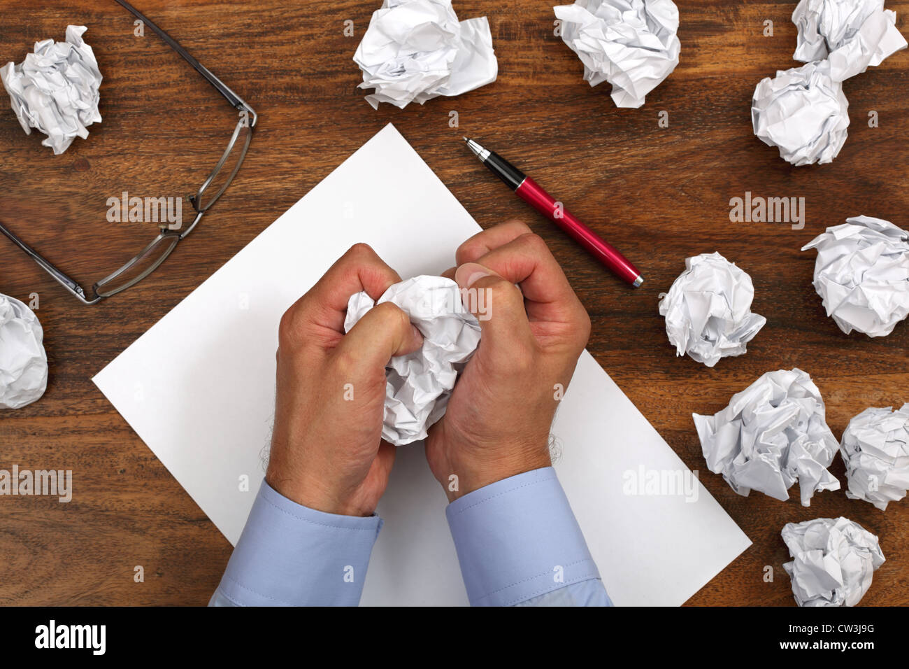 Frustration stress and writers block Stock Photo