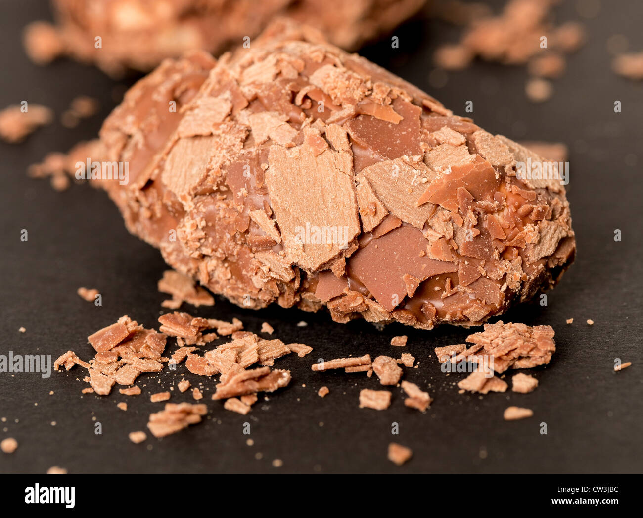 Belgian chocolate truffles - studio shot with a shallow depth of field Stock Photo