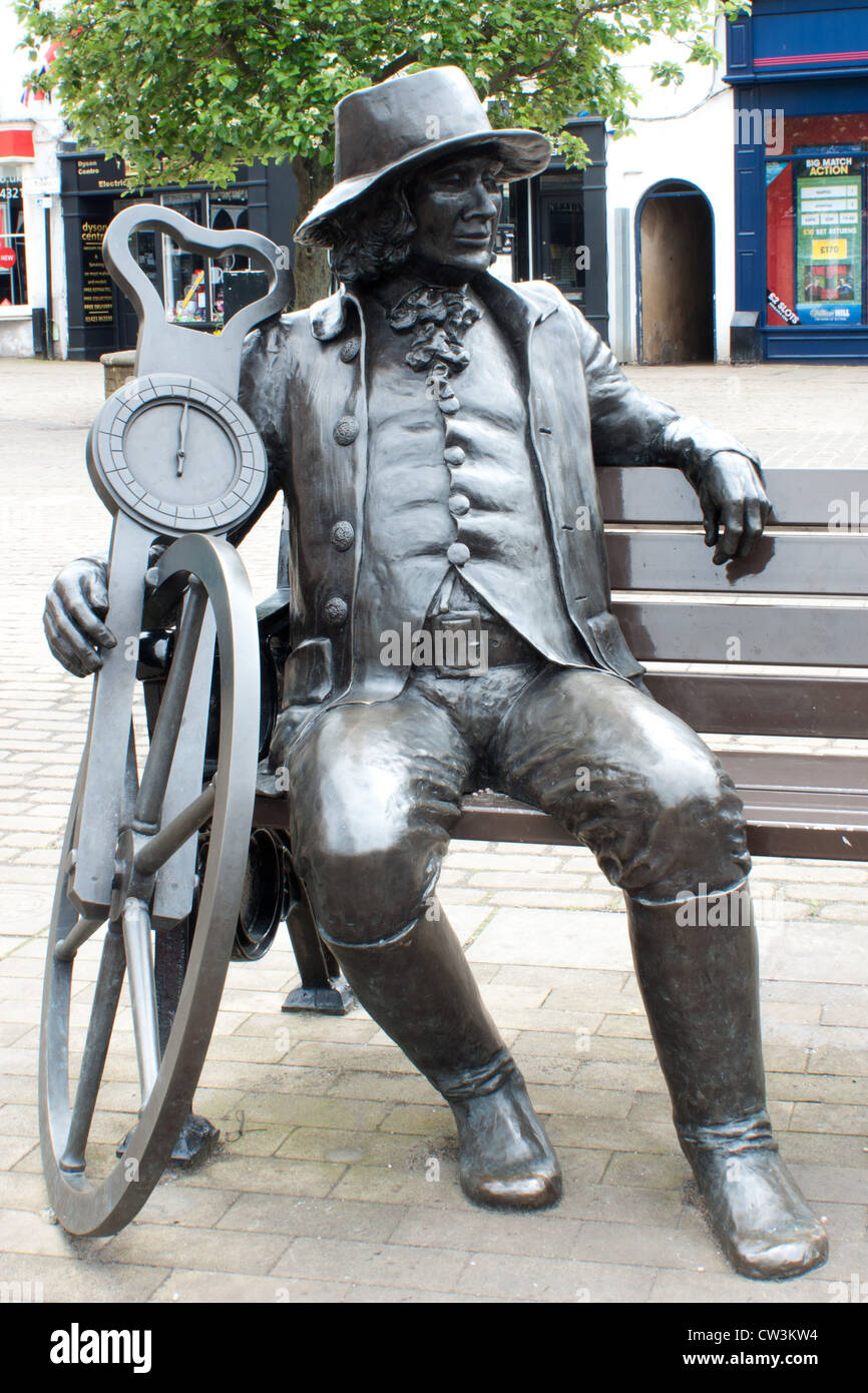 A statue of Blind Jack John Metcalf Stock Photo