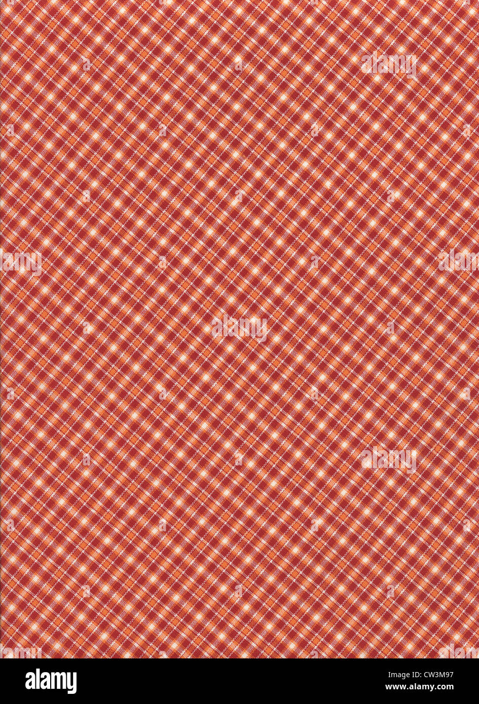 Red and white diagonal plaid fabric background Stock Photo - Alamy