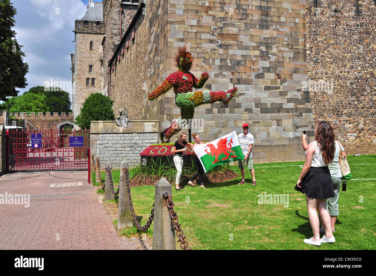 Cardiff Castle in the first opening day of the 2012 London Olympics games. Stock Photo