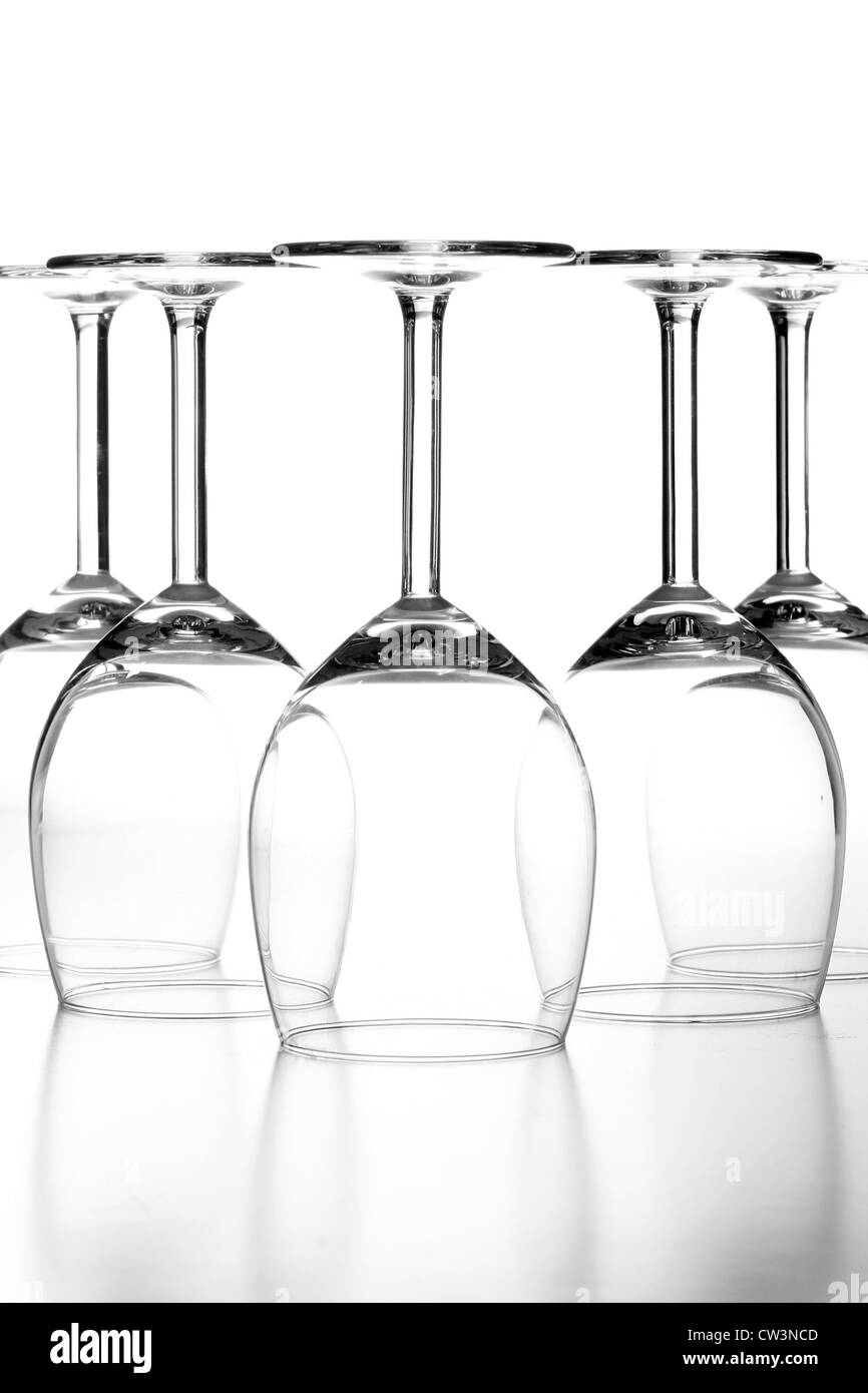 Isolated wine glasses on white Stock Photo