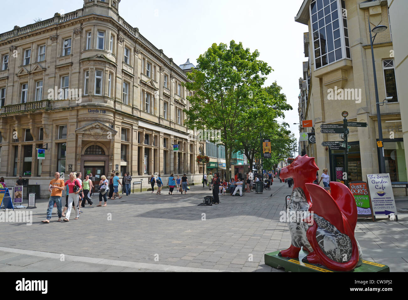 Commercial Street, Newport, South Wales, Wales, United Kingdom Stock
