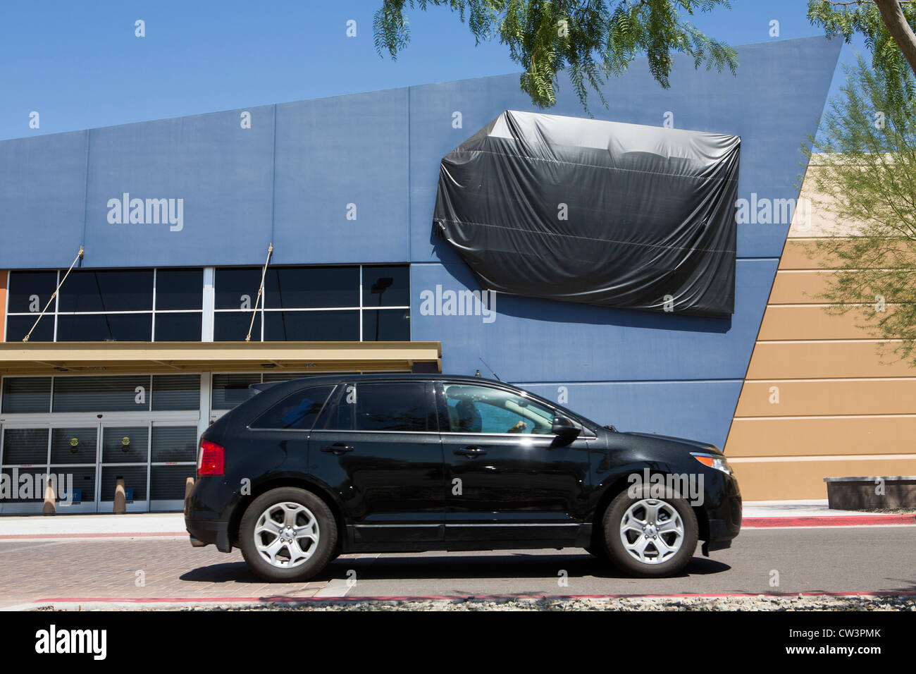 A closed Best Buy electronics retail store.  Stock Photo