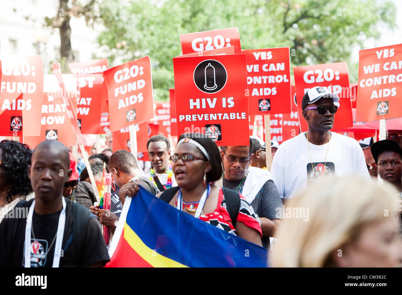 An HIV/AIDS rally in Washington, DC.  Stock Photo