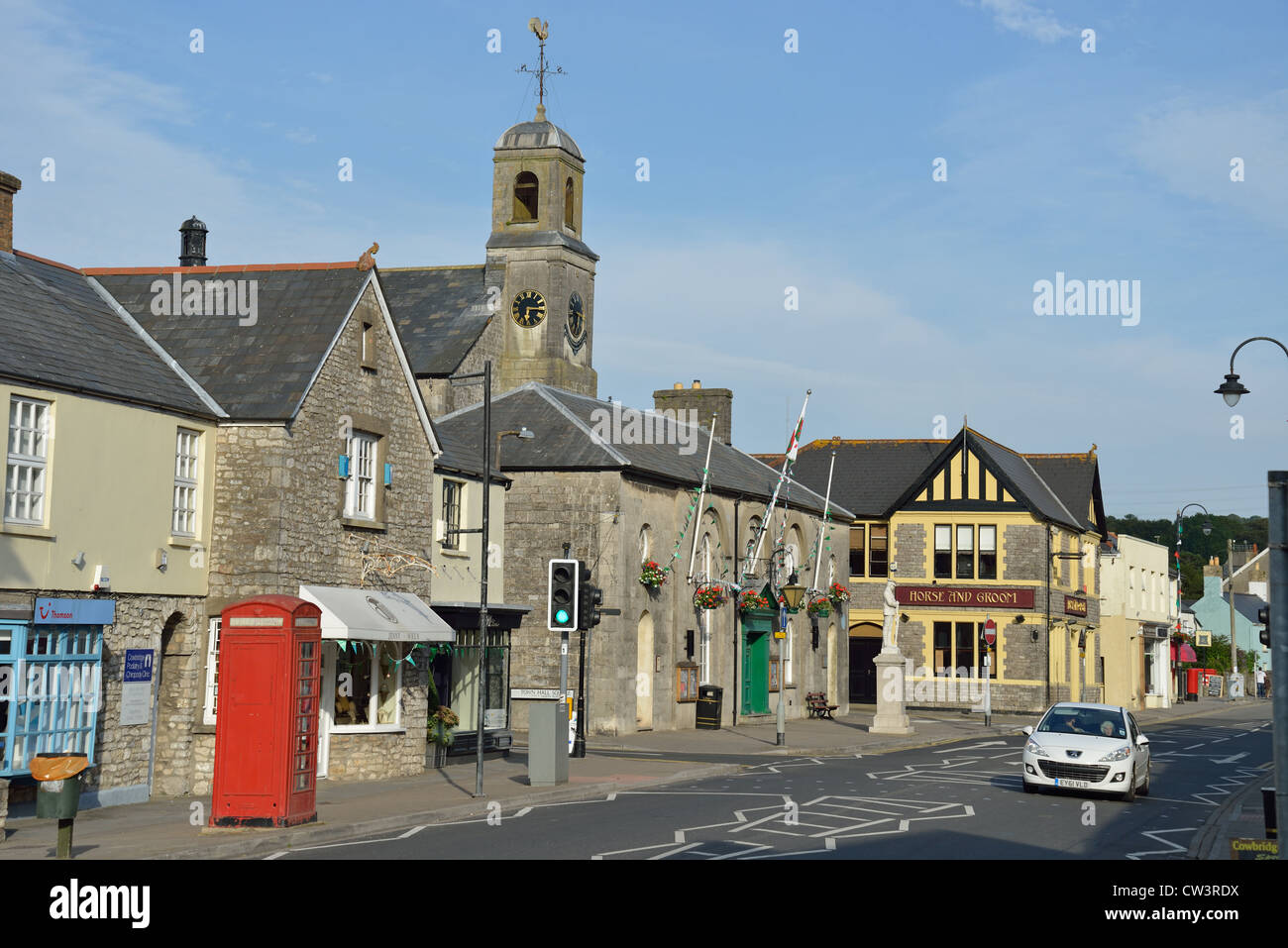 Town Hall, High Street, Cowbridge, Vale of Glamorgan (Bro Morgannwg), Wales, United Kingdom Stock Photo