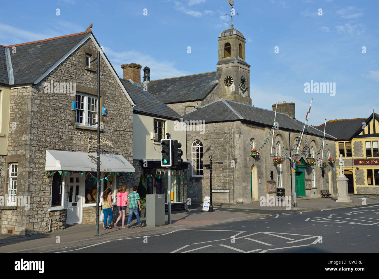 Town Hall, High Street, Cowbridge (Y Bont-faen),Vale of Glamorgan (Bro Morgannwg), Wales (Cymru), United Kingdom Stock Photo