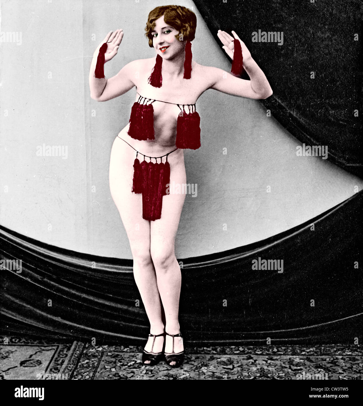 Woman, barely covered Stock Photo - Alamy