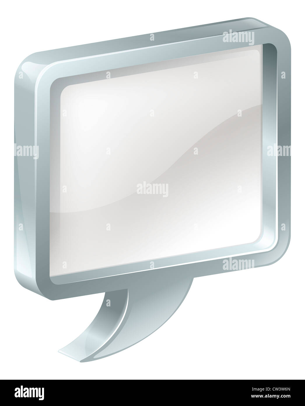 Illustration of a speech bubble with metal surround Stock Photo - Alamy