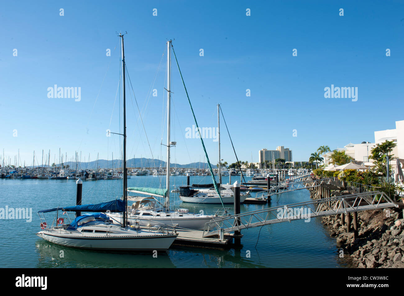 Breakwater Marina with yachts, sailboats, and motorboats at The Strand