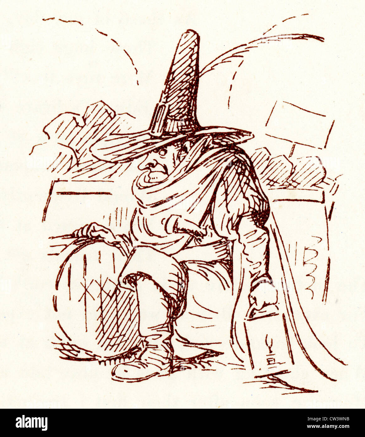 Comic Sketch by T S Seccombe showing Guy Fawkes, Stock Photo