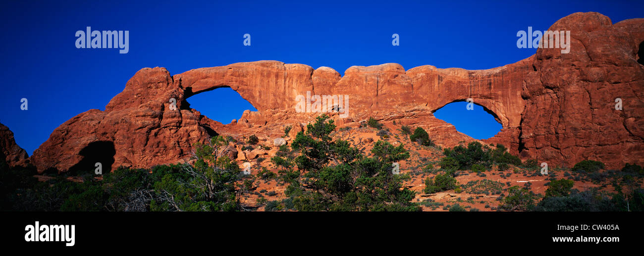 This is known as the Windows Arches. It was taken at dawn. Stock Photo