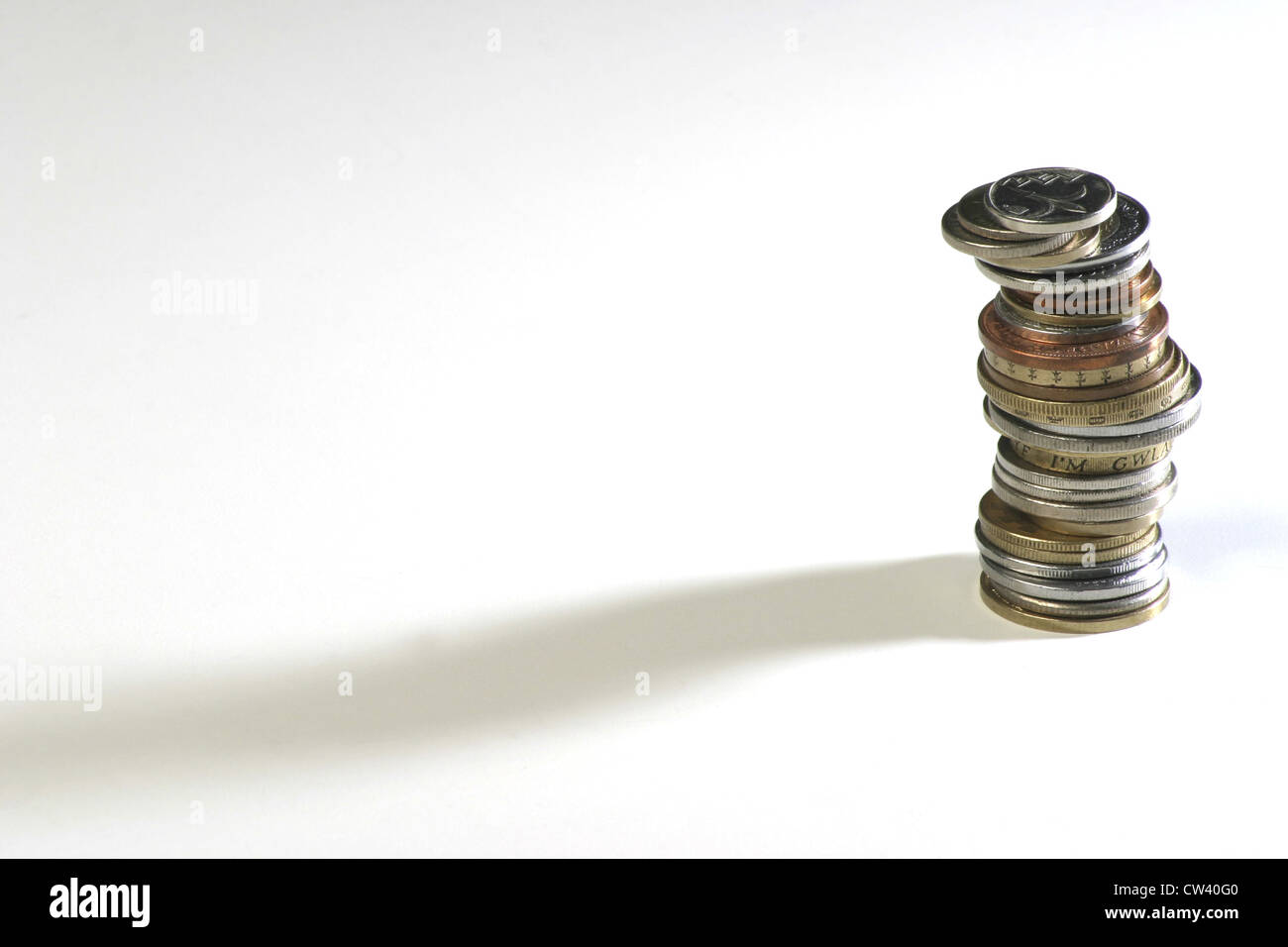 Close-up of a stack of coins Stock Photo - Alamy
