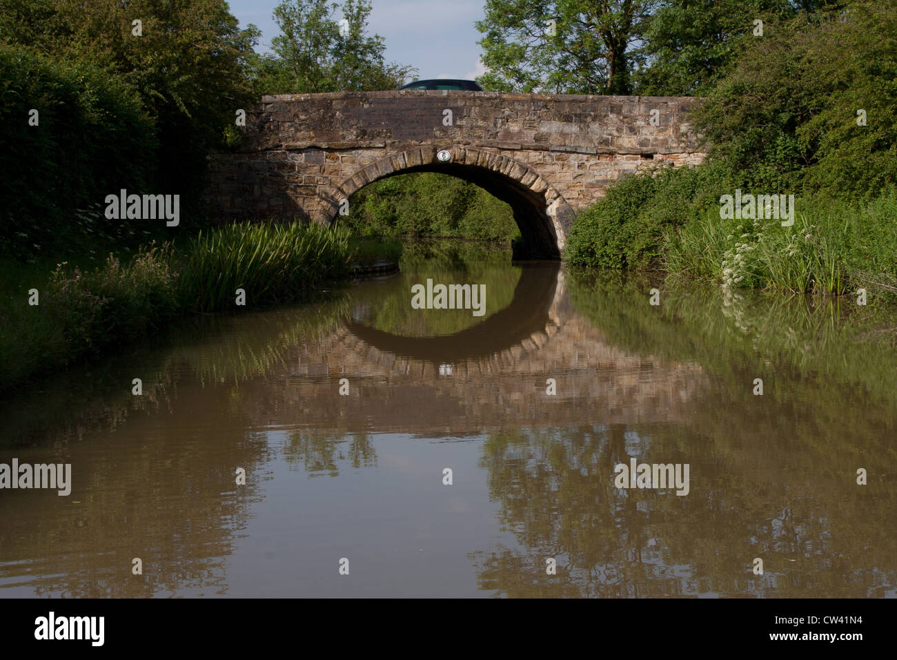 Road B4114 over bridge number 6 over Ashby canal in Leicestershire. Stock Photo