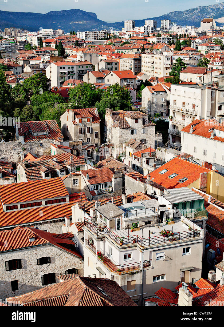 View from Bell Tower of Saint Domnicus Cathedral. Split, Croatia. Stock Photo