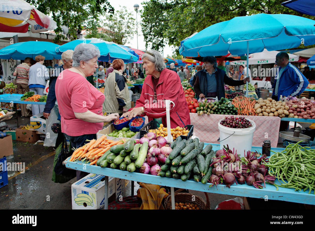 Vegetable market in Split, Dalmatia, Croatia Stock Photo