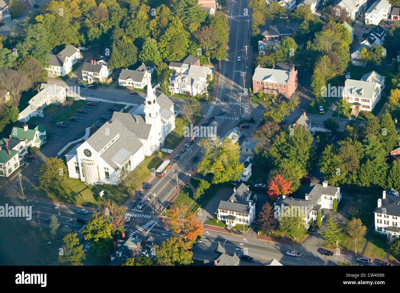 Main Street in the town of Saco, Maine Stock Photo Alamy