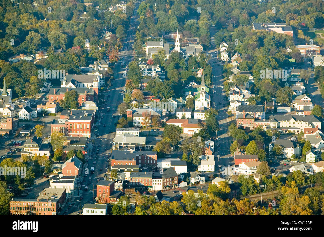 Main Street in the town of Saco, Maine Stock Photo Alamy